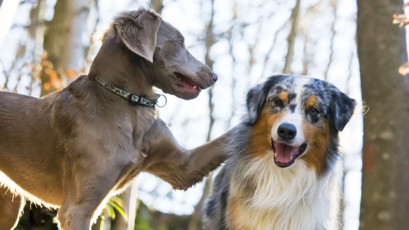 Dog friendly with another dog after finding out the root cause of aggression and fixing it.